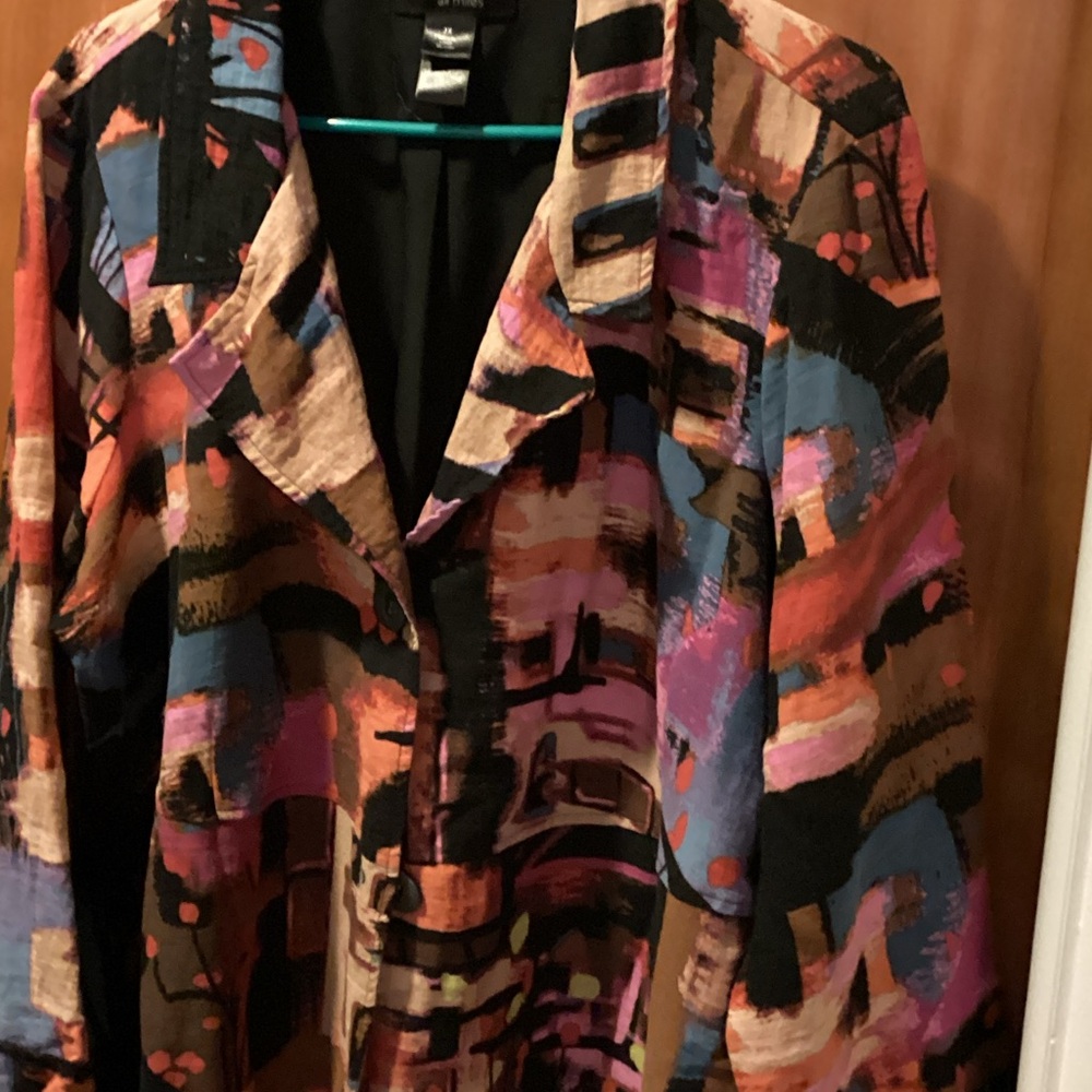 Ali Miles Multicolor Abstract Women's Blazer
